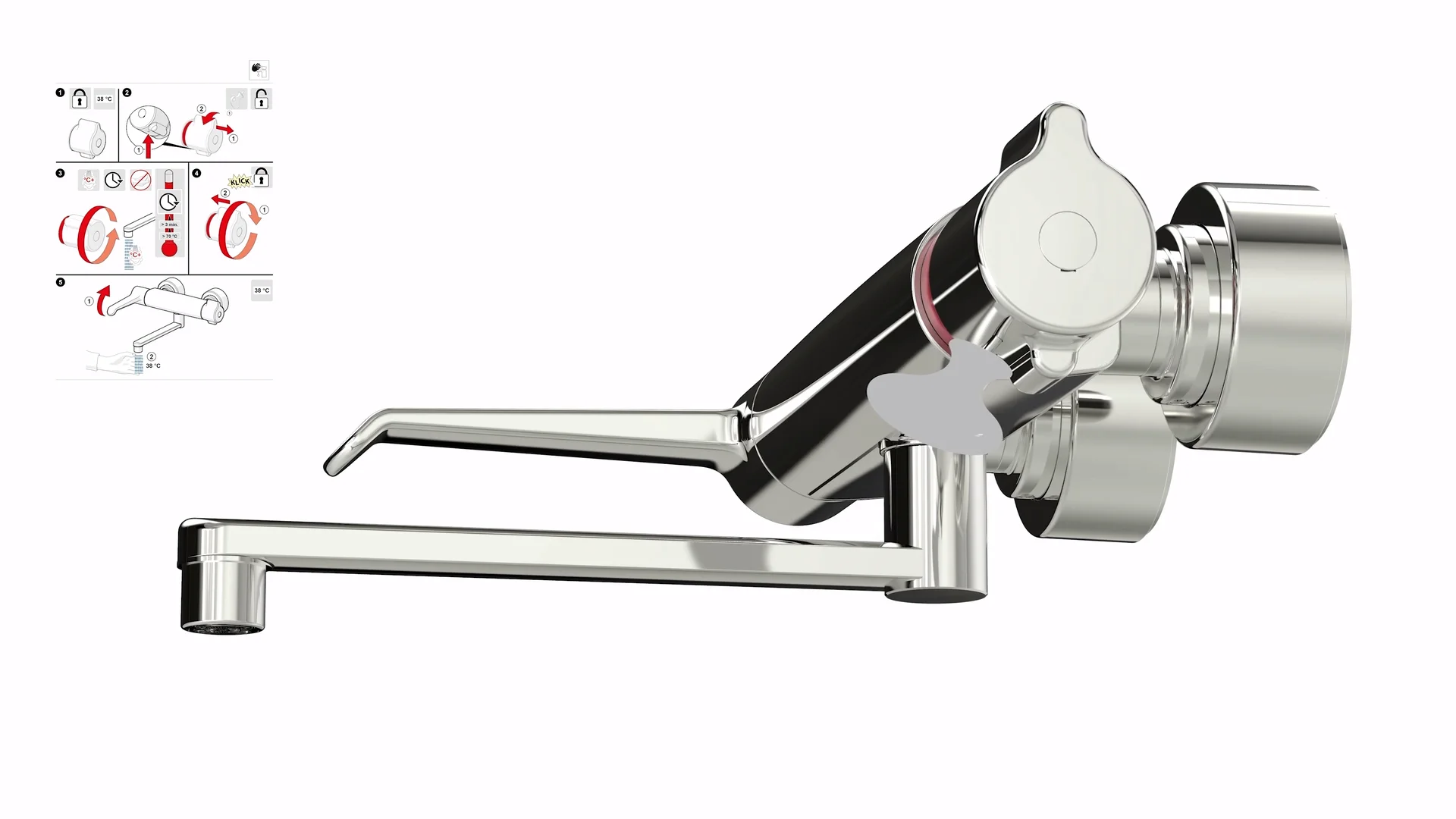 Clinica Thermostatic faucet - Hygienic Flush